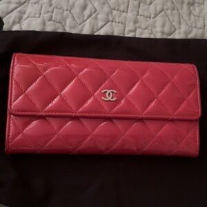 Chanel patent long gusset flap wallet . amazing condition & open to offers